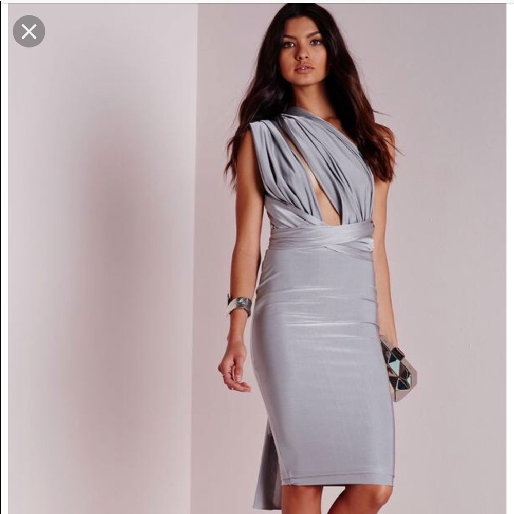 Missguided Multiway Slinky Midi Dress